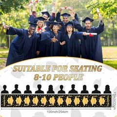 Graduation Table Runner 12 x 108 Inch Grad Cap Satin Table Runner Black