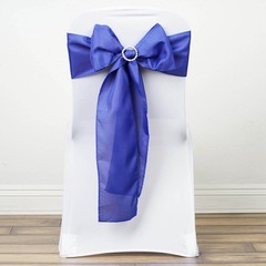 10 Royal Blue Polyester CHAIR SASHES Ties Bows Wedding Ceremony Decorations SALE