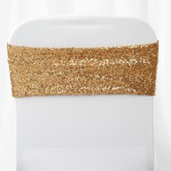 75 Spandex Sequined CHAIR SASHES Ties Wraps Wedding Party Decorations SALE