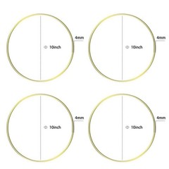 4 Pack 10 inches Metal Floral Hoop, Gold Wreath Rings for Craft Macrame Rings…