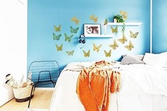 3D Butterfly Wall Decor 48 Pcs – 4 Styles & 3 Sizes, Removable Wall Gold