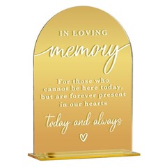 Acrylic Wedding Sign, Bridal Shower Decorations, In Loving Memory Sign for Cerem