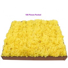 Larksilk Yellow Carnations, Fake Flowers, 100 Pack for Events, Weddings, DIY