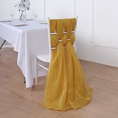 5 Mustard Yellow Premium Chiffon Wide CHAIR SASHES Wedding Reception Decorations