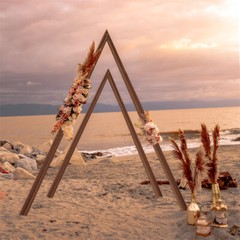 2X Heavy Duty Triangle Wedding Arch Backdrop Stand Flower Balloon Banquet Archwa