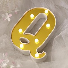 6″ tall GOLD Q LED Lighted Marquee Letters Sign Party Wedding Events Decorations