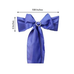10 Royal Blue Polyester CHAIR SASHES Ties Bows Wedding Ceremony Decorations SALE