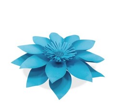 Decor In The Box 5 Piece Handmade Paper Flower Set Fully Assembled -Lunar Blue