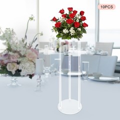 10pcs 80cm Acrylic Artificial Flower Vase Stand Wedding Centerpieces Decoration