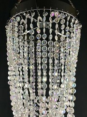 30″ Layered Iridescent Acrylic Crystal Chandelier Wedding Venue Party Decor