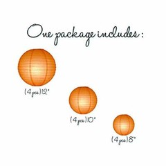 Quasimoon Round Paper Lanterns 12pcs Assorted Combo Party Pack – (12/10/8″) E…