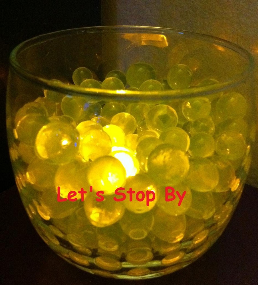 200g Yellow Water Bead + 12 LED submersible Wedding Home Decoration Vase light