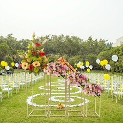 4PCS Metal Flower Rack Vase Stand Gold Flower Stand Column Wedding Party Decor