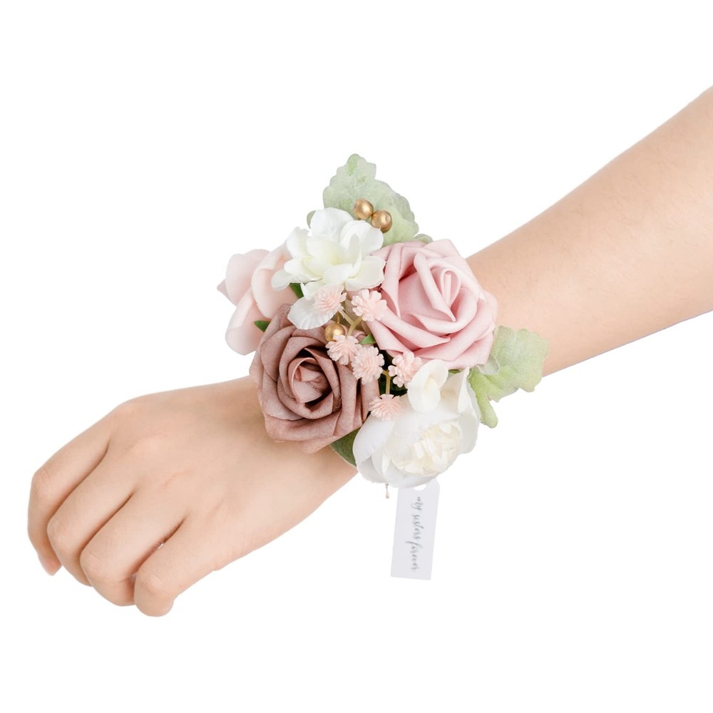 Ling’s Moment 2pcs Prom Wrist Corsage Artificial Flowers, Girl/Mother Corsage…