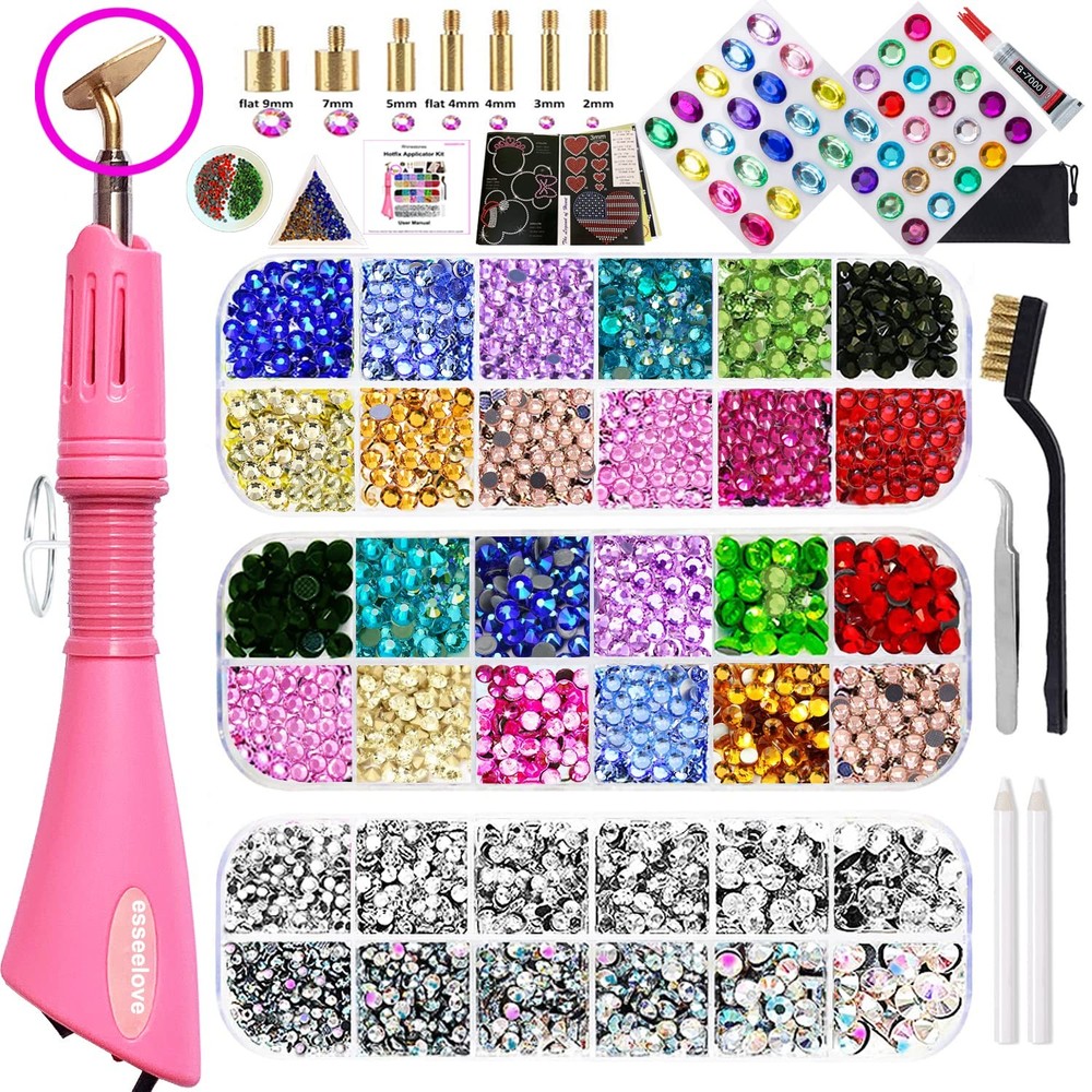 esseelove Bedazzler Kit with Rhinestones, Hotfix Applicator Tool, Multicolor