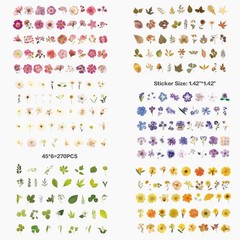 Maxleaf Pred Flower Stiers Set, 270PCS Dried Flowers Waterproof