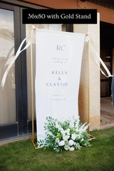 Boho Fabric Wedding Welcome Sign, Custom Linen Wedding Ceremony Sign