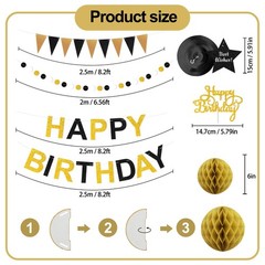 Birthday Decoratioans Pre-Strung Happy Birthday Banner for Women Men Boys Gir…