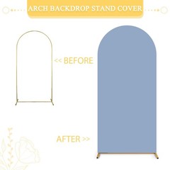 OMKSIH Dusty Blue Arch Cover Set of 2 Wedding Arch Stand Covers 7.2FT 6FT