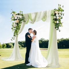 Artificial Flower Arch Kit Silk Arrangement Drapes Wedding Backdrop Decor Set