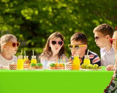 Hosuly 6 Pcs Neon Color Table Cloths Plastic Fiesta Tablecloth Disposable Wat…