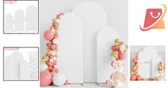 Set of 3 Spandex Wedding Arch Covers 4ft 5ft 6ft White Backdrop Decoration