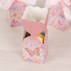 25 Pink Floral Top Party Favor Boxes Butterfly Print Events Decorations Supplies