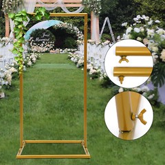 Wedding Square Archway Backdrop Stand Metal Arch Frame Flower Balloon Decor Gold