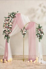 Ling’s Moment Wedding Stands with Flowers – 7.2FT, 6FT Set of 2, Dusty Rose 1652