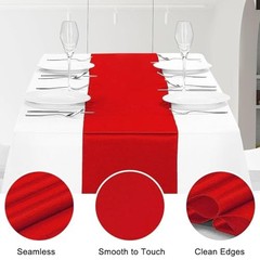 12 Pack Satin Table Runner 12 x 108 Inch Long Satin Table Runners for Red