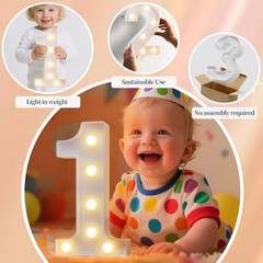 LED Marquee Light Up Numbers Sign – Lighted Birthday Number 50 Warm White