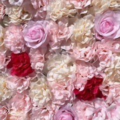 20 Pcs Artificial Silk Flower Wall Panels Wedding Party Venue Decors Wall Panels