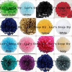 10X Tissue Paper Pom-Poms 12″ Flower Ball Wedding Party Home Crafts Decoration