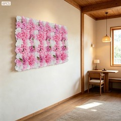 6 Pcs Artificial Flower Wall Panel, Artificial Floral Wall Decoration Backdrop