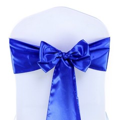 100 Royal Blue Satin Chair Sashes Silky Sateen Chair Bows wedding party décor