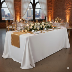 YCC Linens – 14 x 108 Inch L’amour Satin Table Runners for Weddings