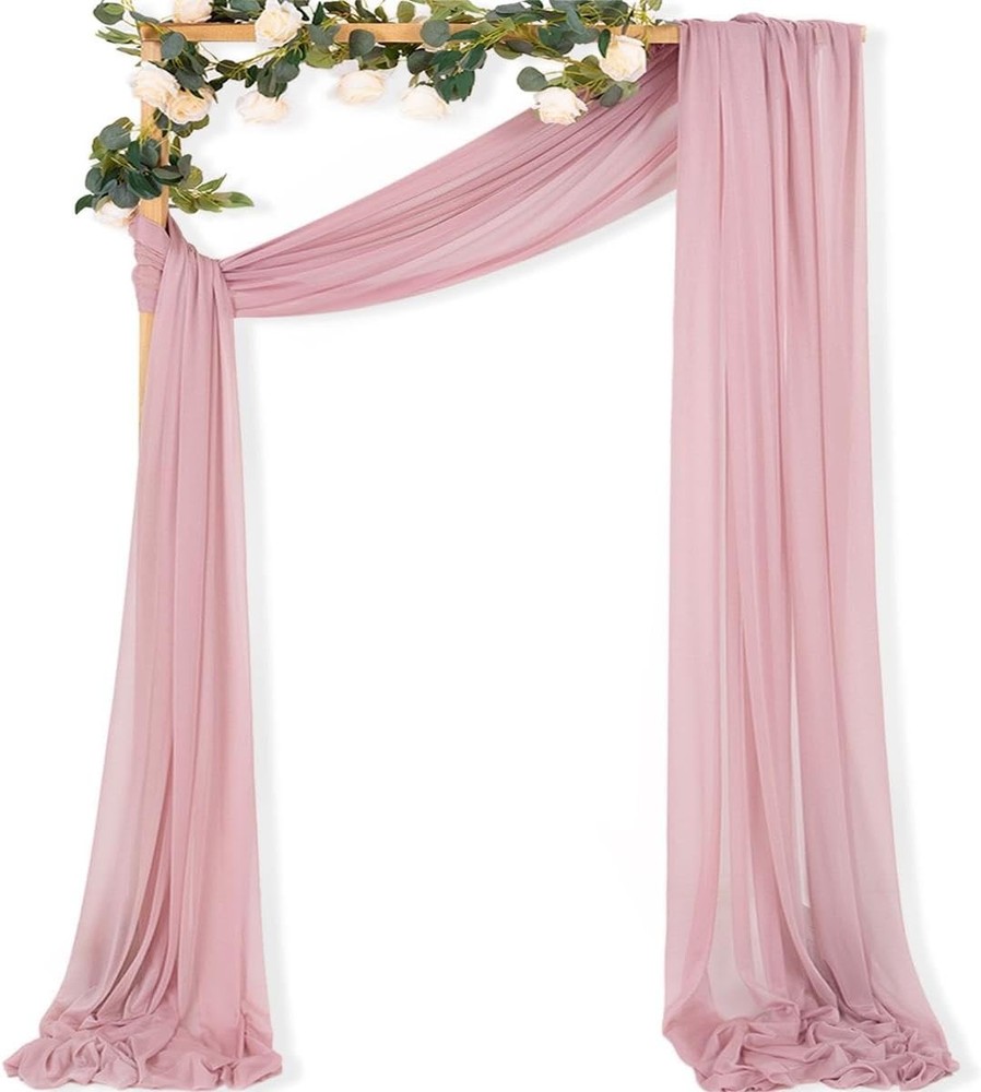 Dusty Rose Wedding Arch Draping Fabric 1 Panel 29″ x 6.6 Yards Extra Long