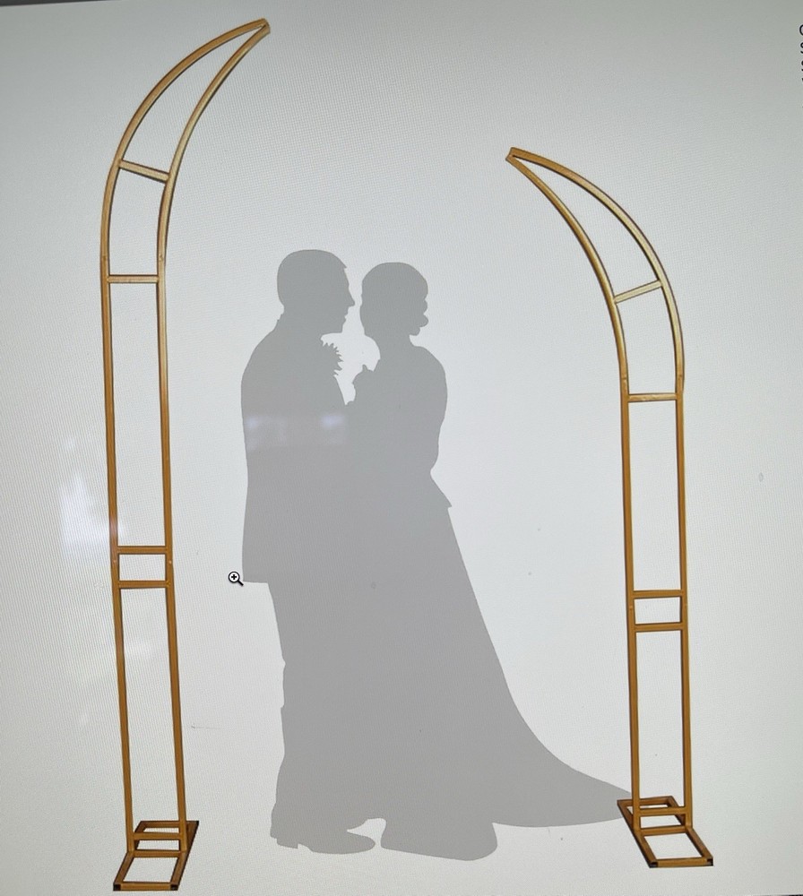 2 PC Lightweight Gold Arch Wedding Celebrations Engagements, Birthdays