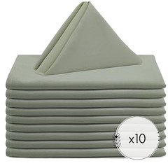 – 20 x 20 Inch (Pack of 10) Cloth Polyester Napkins – Washable Dinner Sage