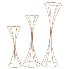 Set of 3 Modern Roadside Flower Stand Table Prop Flower Vessel Flower Stand Gold
