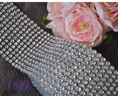 4”x1-10 YDS EXTRA LARGE DIAMOND RHINESTONE CRYSTAL MESH WRAP ROLL BLING RIBBON