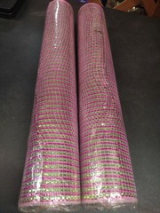 2 Rolls Deco Mesh 21″ Genuine Craig Bachman 30Ft, Metallic Hot Pink & Lime Green