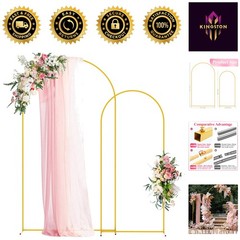 Durable Gold Wedding Arch Backdrop Set – 7.2FT & 6FT for Memorable Events