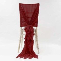 CHAIR COVER WEDDING CHIFFON HOODS WITH RUFFLES DECOR WEDDING SPECIAL EVENT