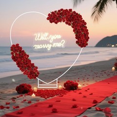 Proposal Decorations Kit Will You Marry Me LED Neon Light Metal Heart Stand Carp