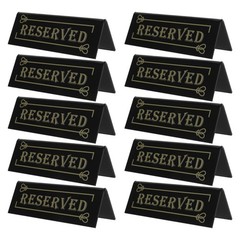 10Pcs Clear Reusable Acrylic Table Signs for Restaurant and Celebration Black