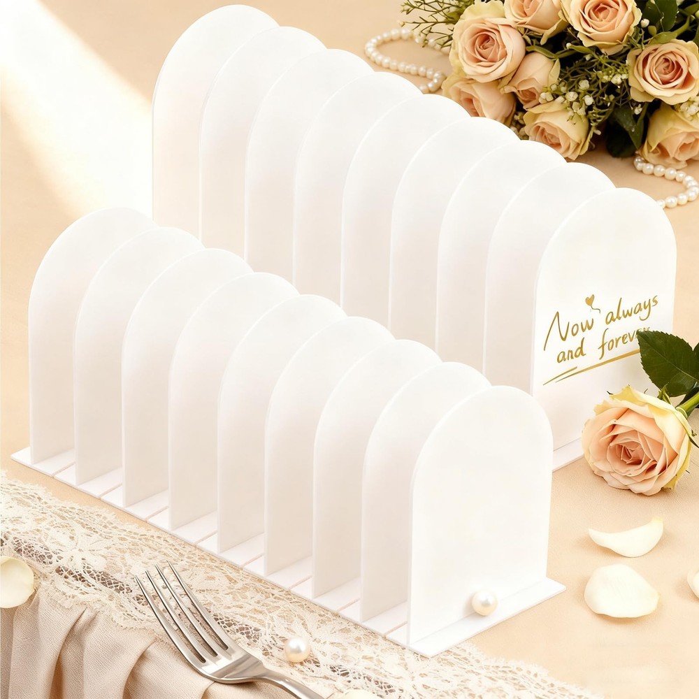 18 Pack Acrylic Wedding Signs 5 x 7 Inch DIY Blank Table Number with Base Whi…