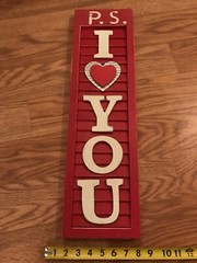 Ashland Wooden Red Shutter Home Wall Decor. NEW. I LOVE YOU Rustic