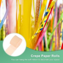 6-Rolls 492ft Crepe Paper Streamer for DIY [Peach Pink-1.8 Inch x 82 Ft/Roll]