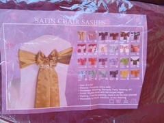 Burgundy Satin Chair Sash-6″ X 108″-50 Pk.-NEW IN ORG OPEN PKG